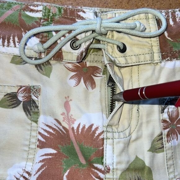 Old Navy Womens Floral Skort Size 0 Tropical Hawaiian Pattern Beige Cotton Summe - Picture 8 of 9